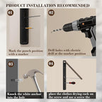 Retractable Wall Mounted Drying Rack - Foldable Clothes Hanger in Walnut or Oak Color for Laundry Room, Closet & Balcony (Oak, 2 Racks + Rod)