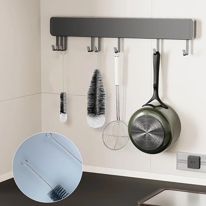 Bottle Brush Cleaner Set of 2 - Water Bottle Cleaner Brush with Anti-Scratch Bristles, Stainless Steel Handle - Bottle Washer Brush for Soda Bottles, Sports Bottles, Baby Bottles, Wine Glasses