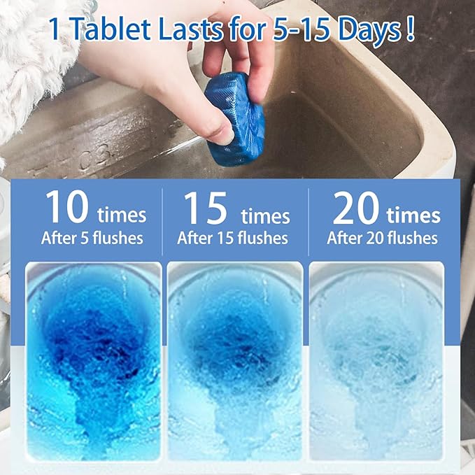 Automatic Toilet Bowl Cleaner Tablets 40 Pack,Bathroom Toilet Tank Cleaner,Upgraded Long-Lasting Toilet Cleaner Tablets for Tank Bathroom Powerful Cleaning Easy to Use,Up to 20 Months Total