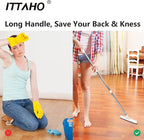 ITTAHO 2 Pack Grout Cleaning Brush with Long Handle, Swivel V-Shape Grout Scrub Brush, Extendable Handle for Tile Floors, Bathroom, Shower, Corner