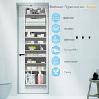 Over The Door Organizer Closet,6 Bins 12 Side Pockets,Hanging Organizer,Anti Tilt 50 lbs Load Organizers and Storage with Clear Window for Bedroom,Nursery,Rv,Bathroom,Camper(Grey)