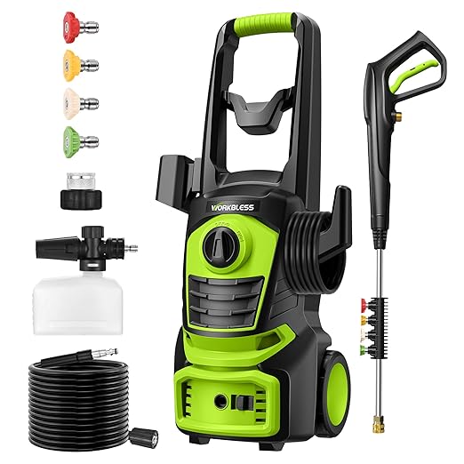 Electric Pressure Washer, 4800 PSI with 23FT Cord, 4 Quick Nozzles, Foam Cannon Electric Power Washers for Car, Garden, Patio, Driveways