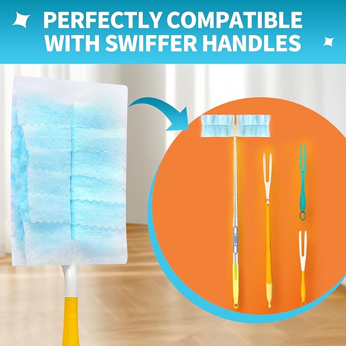 Disposable Microfiber Feather Duster Refills, Multi-Surface Duster Compatible with Swiffer Dusters Handle, 30 Count(Unscented, Pack of 1)