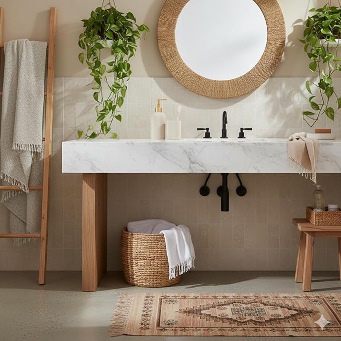 Lunestella Sand Beige Hand Soap Dispenser for Bathroom and Kitchen with Matte Gold Pump, Lotion, Dish Soap, Multiuse, Luxury Farmhouse Style, Sandstone Finish, Rust Proof, 7oz (Matte Gold)