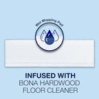 Bona Hardwood Floor Disposable Wet Cleaning Pads - 12 cleaning pads per pack - unscented - Use with Bona Mops - Residue-Free Floor Cleaning Solution for Wood Floors