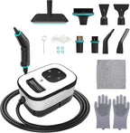 Handheld Steam Cleaner, 2500W High Pressure Steam Machine, 15s Heat-Up, 44 oz Water Tank, 6-Levels Adjustable, Portable Cleaning Steamer for Home & Kitchen, Car, Bed Bugs, Furniture ﻿ (White-B)