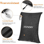 WiseBoy 2 Pack Laundry Bags, Washable Wet Dry Bag, Travel Laundry Bag Dirty Clothes Organizer, Swimming Yoga Bathing Suit Workout Wet Dry Bag - Black