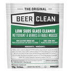 BEER CLEAN 990224 Low Suds Glass Cleaner, Restaurant Barware & Glassware Cleaner for Auto Brush, Powder Packets, 0.5-Ounce (Pack of 100)