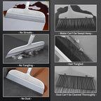 Rubber Squeegee Broom for Floors, 51.77" Long Handle Multi-Surface Magic Multifunction Broom, Pet Hair Remover Scraper for Laminate Carpets, Windows, Mirrors, Rugs, Hardwood, Tile Cleaning