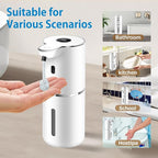 Automatic Liquid Soap Dispenser 12.8oz, Rechargeable & 6 Levels Soap Adjustable with Digital Display, Wall Mount, Waterproof, Touchless Hand/Dish Soap Dispenser for Kitchen, Bathroom, Hotel
