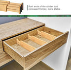 4 Pack Bamboo Kitchen Drawer Dividers 2.6" High, Adjustable from 12 Inch to 17 Inch Drawer Organizers, Expandable Drawer Separators for Clothes, Bedroom, Dresser, Office (Beige)