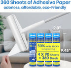 Large Lint Roller - 9.45 in Giant Lint Roller Refill 360 Sheets Total, 45 in Telescopic Pole to Clean Without Bending Down, Sticky Rollers for Floor Cleaning Carpets, Cars, Clothing, Pet Hair