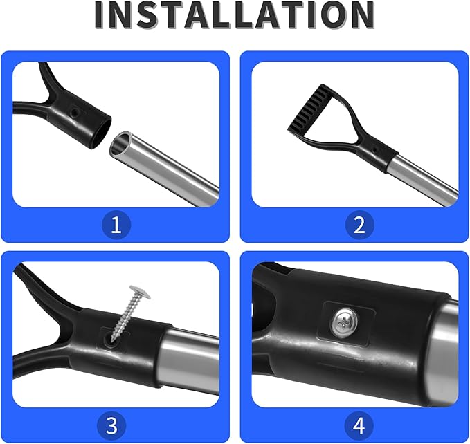 ID 1.26" Black Shovel D-Shaped Grip Handle,PVC Shovel D Straight Grip Handle,Plastic Spade Replacement Snow Removal Garden Accessorie Backyard Digging,7.09×3.74-in(H*T)