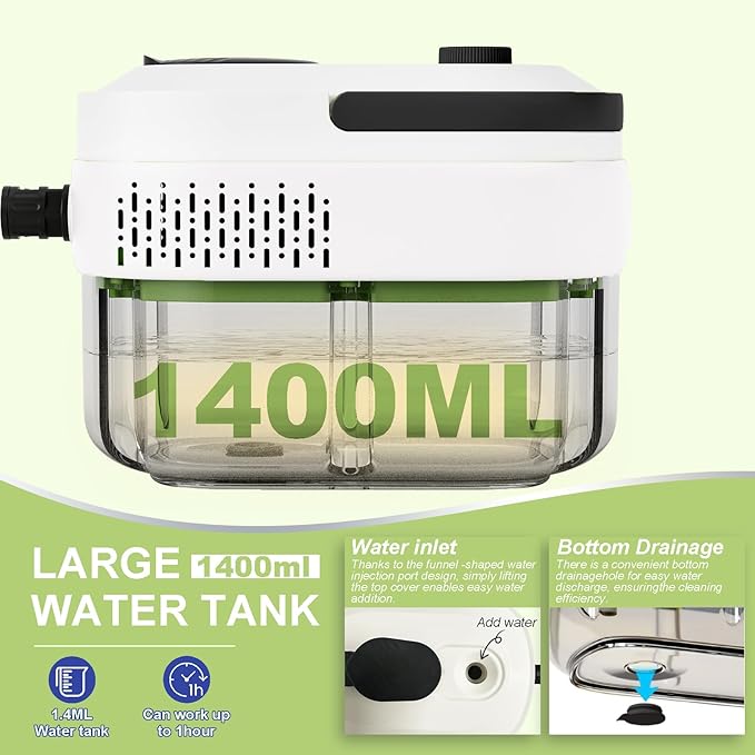 Steam Cleaner,15s Heat-Up,1.4L Tank,Steamer for Cleaning with 10 pcs Accessories,Multi-2500W High Temperature and Pressure handheld steamer,Steam Clea (3-Black&White)