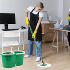 Spin Mop and Bucket with Wringer Set, 360° Spinning Mop Bucket System with 3 Microfiber Mop Replacement Heads and 61" Stainless Steel Adjustable Handle for Floor Cleaning (20QT)