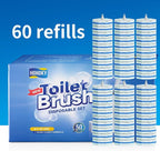 60pc Refills Disposable Toilet mats Brush Cleaning System, Toilet Cleaning Brush, 60 Replacement Brush Heads, No Handle or Base，Toliet Wand Refills,Toilet Bowl Clean Refill Pads,Toilet Scrubber Refill