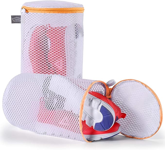 Kimmama Laundry Bags Mesh Wash Bags, Shoe Washing Machine Bag, Net Washer Sack with Zipper, Dryer Pouch for Cleaning and Drying Footwear, Sneaker, Trainers, Plimsolls, Slippers, Gym, Running, Tennis