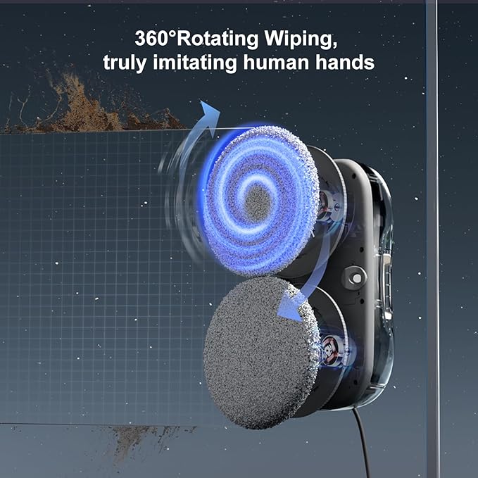 Satuo S9PRO Window Cleaning Robot,Window Cleaner Robot with Portable Station Suitable for Stubborn Stains Intelligent Path Planning Automatic Dual Water Spray Edge Detection