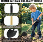 2PCS 27" Kids Shovels, Wood Handle & Metal Head Shovels for Digging Sand, Great for Beach & Garden