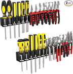 Screw Driver Holder Wall Mount,Screwdriver Organizer, Metal Plier Organizer Wall Mount, Screwdriver Garage Tool Storage Rack for Garage Workshop Workbench Edge Tool Chest Cart, 2 PCS