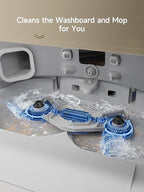 DREAME X40 Ultra Robotic Vacuum with Removable & Liftable Mop, 12,000Pa Suction, Side Brush Extensive Cleaning, 158°F Mop & Washboard Self Cleaning, Auto-Empty, Auto Refill, liftable Brushes White