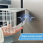 Magnetic Dryer Ball Holder for Laundry Room Dryer Ball Organization, Magnetic Lint Bin for Laundry Room Wool Dryer Ball Organizer, Iron Dryer Ball Container for Laundry Room Storage（White）