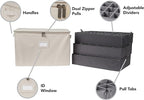 Covermates Keepsakes - Adjustable Zip-Top Storage Box - Configurable FlexGrid Compartments - Heavy Duty Polyester- Reinforced Handles - Stackable Design - Indoor Storage, Beige Heather
