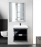 Krugg Medicine Cabinet | Recess or Surface Mount | Blum Hinge 170 Degree Soft Close|(15"x36")