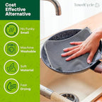 Reusable Paper Towels (24 Pack) - 100% Cotton Hand Towels for Kitchen - Zero Waste Cleaning Cloths - Washable Paper Towels - Reusable Napkins Paper Towel Alternative - Eco Friendly Gifts