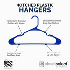 Closetselect Plastic Hangers 50 Pack - Space Saving Clothes Hangers, Made in USA, Durable & Strong Plastic Shirt & Coat Hanger with Notches & Shoulder Grooves, Non-Slip Clothing Hangers | Royal Spice