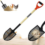 Upgrade Sifting Shovel - 50" Long Sand Sifter Shovel with Hole for Chicken Coop,Mud & Beach Fun, Heavy Duty Rock Sifter, Chicken Poop Scooper for Sand with Ergonomic D-Grip Handle