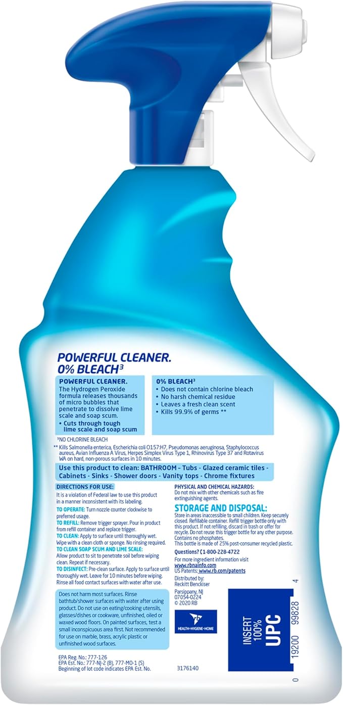 Lysol Bathroom Cleaner Spray, For Cleaning and Disinfecting, Bleach Free (Contains Hydrogen Peroxide), Cool Spring Breeze Scent, 32oz