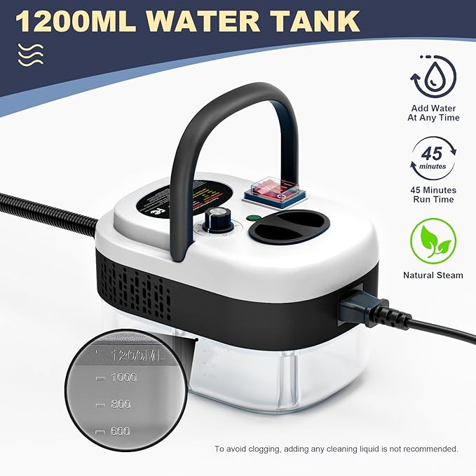 Steam Cleaner,15s Heat-Up,1.4L Tank,Steamer for Cleaning with 10 pcs Accessories,Multi-2500W High Temperature and Pressure handheld steamer,Steam Clea (6-【02】White)