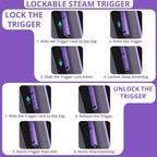 Steam Cleaner Handheld: 1200W Fast 10-Sec Heat-Up-750mL (25oz) Tank-No Cooling-Refill Anytime-Lockable Steam Trigger-14-Piece Kit Hand Held Steamer for Home Car Grout Tile Cleaning White