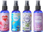 Natural Bedroom Linen Spray Scented Room Mist with Plant Extracts Long Lasting Freshness for Sheets, Pillows & Curtains – 4oz（4Bottle）