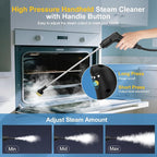 Handheld Steam Cleaner with Handle Button Control, 2500W High Pressure Steamer for Cleaning, 3-Level Adjustable, 15s Heat-Up, 1.6L Water Tank, Portable Steam Cleaning Machine for Home Car Dirt Grease