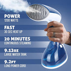 Steamer for Clothes 1200W, Compact Handheld Garment Steamer for Home, Travel, Office. Portable Clothing Steamer with Upgraded Large Capacity Water Tank. Fabric Wrinkle Remover.