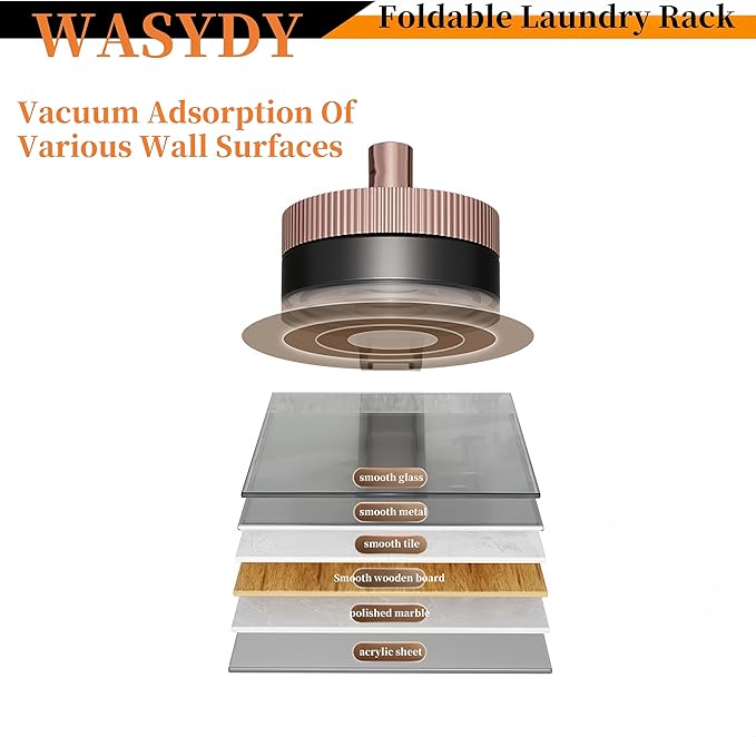 Wall Mounted Clothes Drying Rack,Laundry Dryer Hanger With Suction Cup,Foldable Aluminum Space Saving Laundry Hanger Wall Mount,Folding Portable Clothes Hanger For Laundry Room,Bathroom,RV,Travel