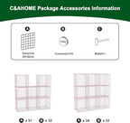 C&AHOME Wire Cube Storage, 9 - Cube Organizer Metal C Grids, Modular Shelves Units, Closet Organizer, Ideal for Home, Office, Living Room, 36.6”L x 12.4”W x 48.4”H, Pink UWCS3009P