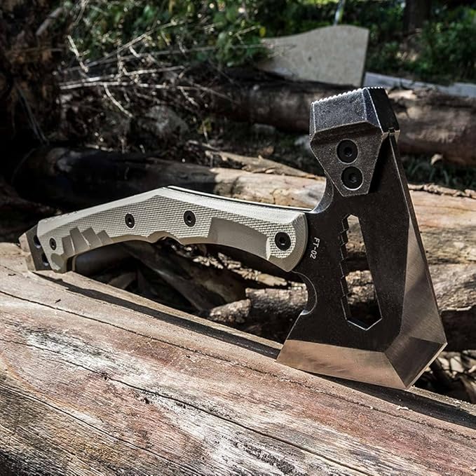 HX OUTDOORS Mercenarys Tactical Engineer Axes Multifunctional Explosion-Proof Axe Camping Artillery Fire Rescue Hammer Hiking Tools,Black
