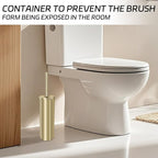 Stainless Steel Toilet Brush with Holder Set for Bathroom Storage and Organization Toilet Bowl Cleaner Brush and Holder (1, Gold)