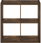 Furinno Cubicle Open Back Decorative Cube Storage Organizer, 4-Cube, Amber Pine
