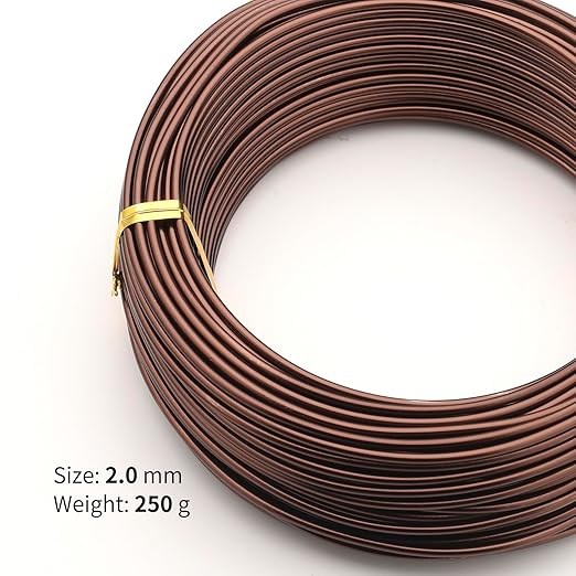 Bronze-2.0mm/12gauge-Anodized Aluminum Bonsai Training Wire 250g Large Roll,Many Size to Choose,KSVZS Bendable Metal Wire for Crafts,Sculpting,Armature and Daily Use,Necessities for Family