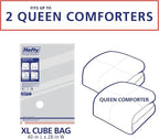 Hefty Shrink-Pak Vacuum Storage Bags - Space Saver for Under Bed Storage, Clothing and Comforters, Odor Resistant, 3X More Storage Space - 3 XL Cubes Bags