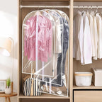 BALEINE 48'' Clear Garment Bags, 6 Packs PEVA Dress Bag for Closet Clothes Dresses Suit Coats Storage (Clear, 6PK)