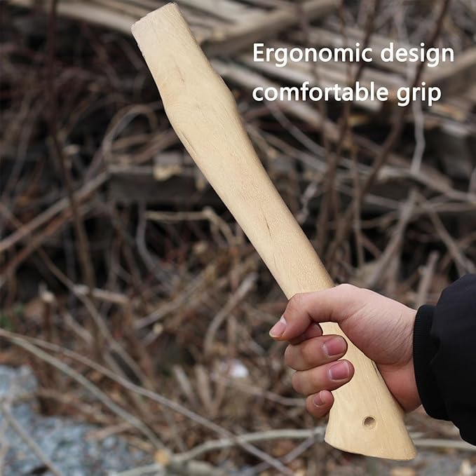Axe Handle Replacement, 15.75in Hickory Hatchet Handle Replacement for Camping Gardening Axe