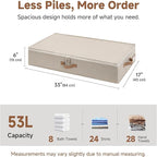 StorageWorks Underbed Storage with Lid, 2-Pack Under Bed Storage Containers for Clothes, Bedding, and Sweaters, Taupe