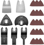 Oscillating Multi Tool Blade Kit 22PCS, Oscillating Tool Blades with Sandpaper, Multitool Blades Kits for Wood Metal Plastics