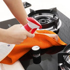 Homaxy 100% Cotton Waffle Weave Kitchen Dish Towels, Ultra Soft Absorbent Quick Drying Cleaning Towel, 13 x 28 Inches, 6-Pack, Orange