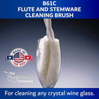 Flute and Stemware Wine Glass Cleaning Brush - Dishwasher Safe, Non-Scratch Flute Cleaner for Crystal Glasses, Champagne Glass, Goblet, Wine Decanter - for Bar & Restaurant by FryOilSaver - B61C